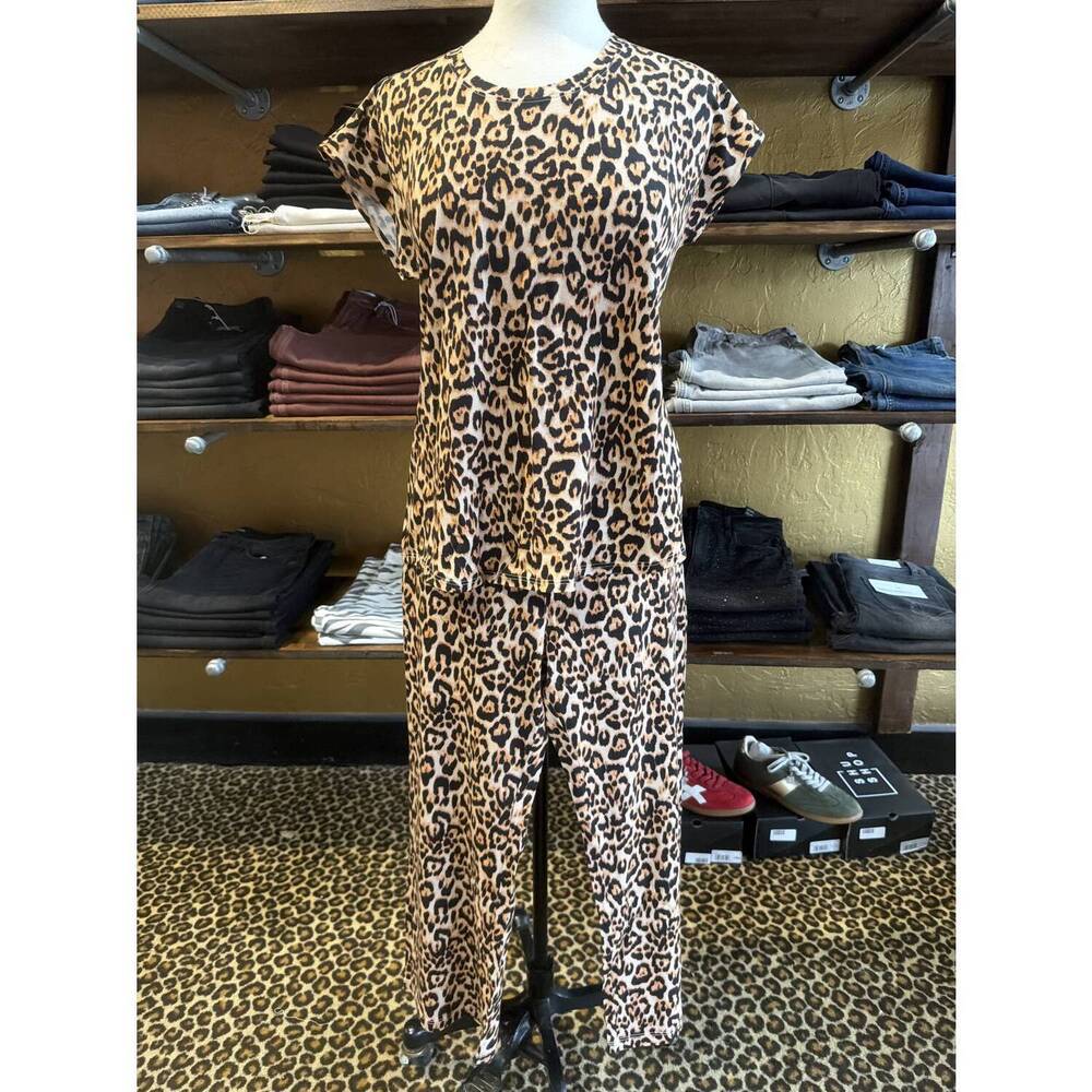 NEW JOHNNY WAS women's the bobbie crop set in leopard - Picture 1 of 2